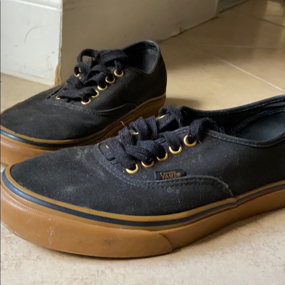 black and brown vans